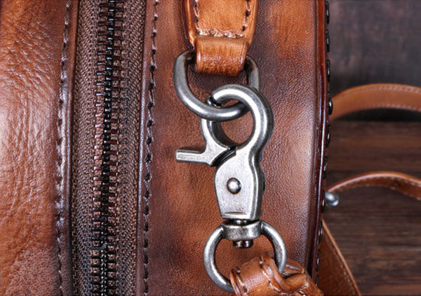 Cool Ladies Rivets Leather Circle Bag Crossbody Purse For Women Quality