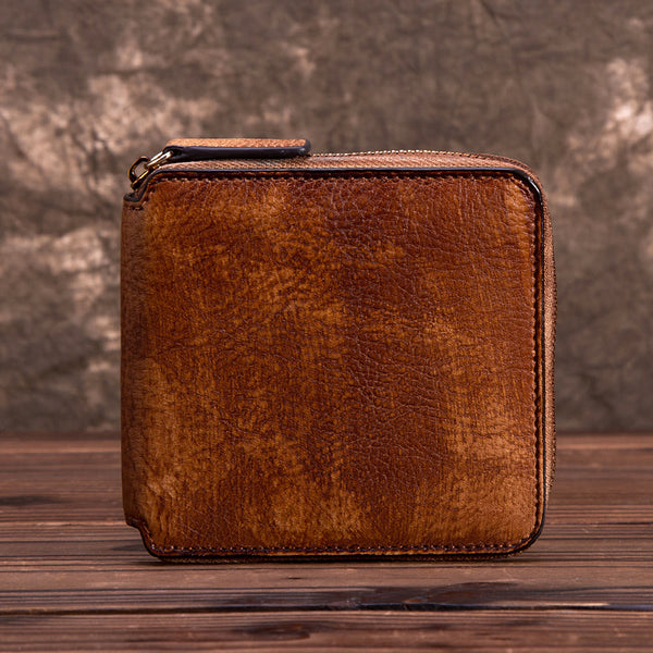 Cool Leather Womens Short Zip Wallet Small Wallets for Women Details