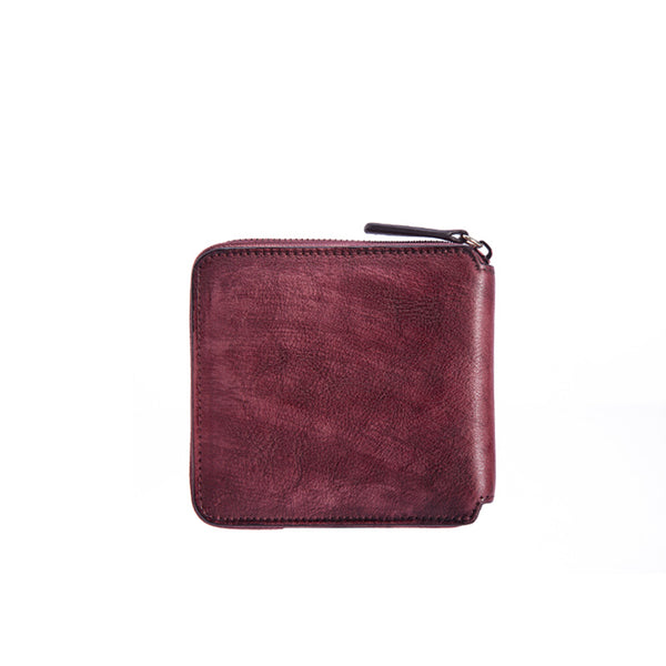 Cool Leather Womens Short Zip Wallet Small Wallets for Women designer