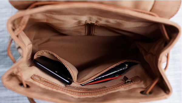 Cool Vegan Leather Flap Bbackpack Purse Rucksack Bag For Women Inside