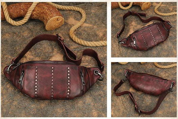 Cool Women's Crossbody Chest Bag Sling Pack For Women Cowhide