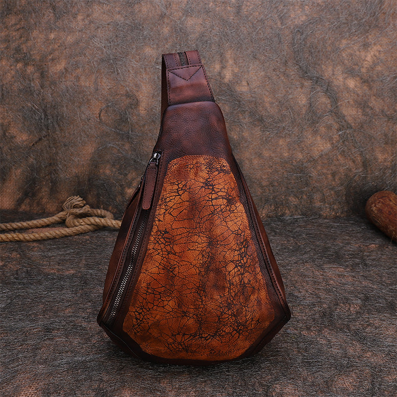 Cool Women's Leather Crossbody Chest Bag Small Sling Backpack Purse For Women Accessories