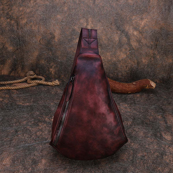 Cool Women's Leather Crossbody Chest Bag Small Sling Backpack Purse For Women Badass