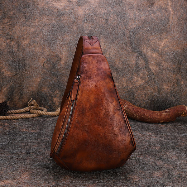 Cool Women's Leather Crossbody Chest Bag Small Sling Backpack Purse For Women Beautiful