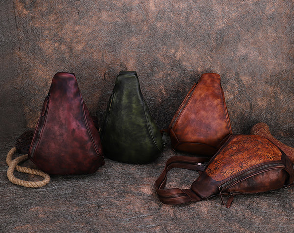 Cool Women's Leather Crossbody Chest Bag Small Sling Backpack Purse For Women Cool