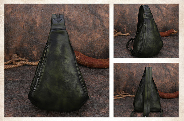 Cool Women's Leather Crossbody Chest Bag Small Sling Backpack Purse For Women Designer