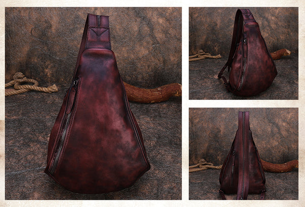 Cool Women's Leather Crossbody Chest Bag Small Sling Backpack Purse For Women Durable