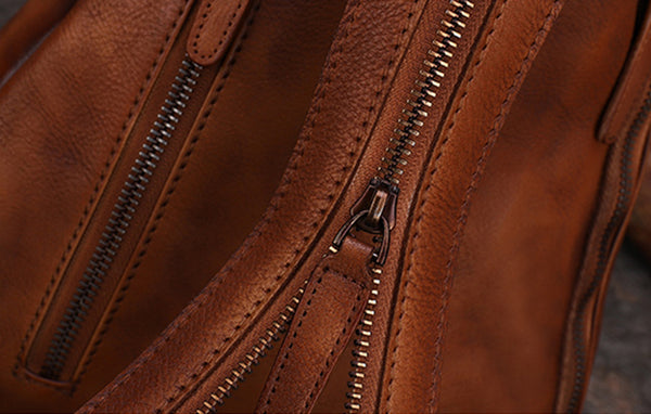 Cool Women's Leather Crossbody Chest Bag Small Sling Backpack Purse For Women Handmade