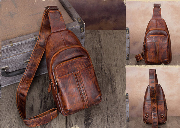 Cool Women's Sling Bag Purse Chest Pack Bag For Women Cowhide