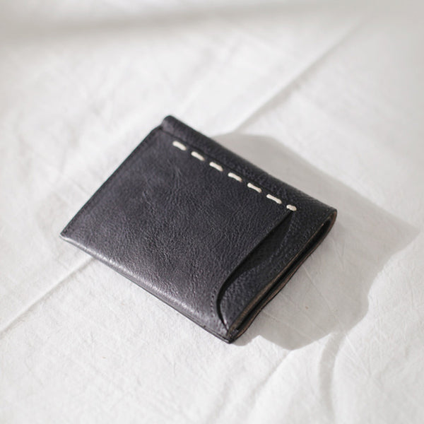Cool Womens Black Leather Small Wallet Purse Handmade Clutch for Women Boutique
