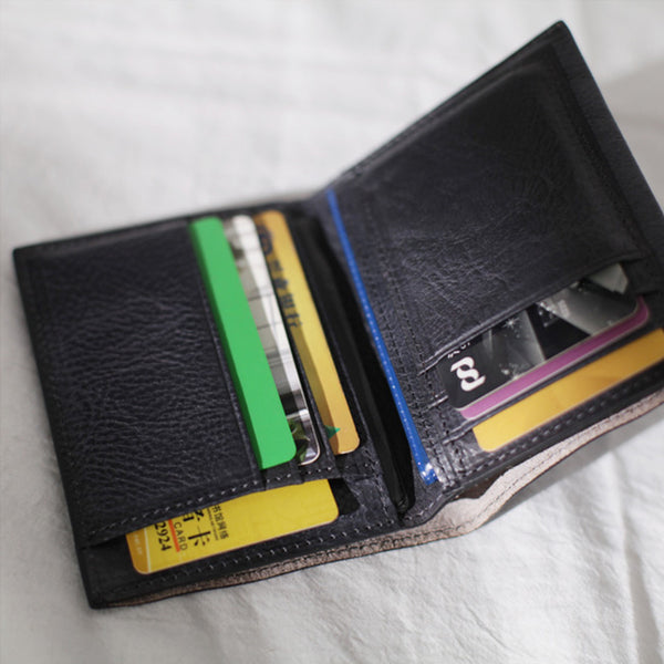 Cool Womens Black Leather Small Wallet Purse Handmade Clutch for Women cool