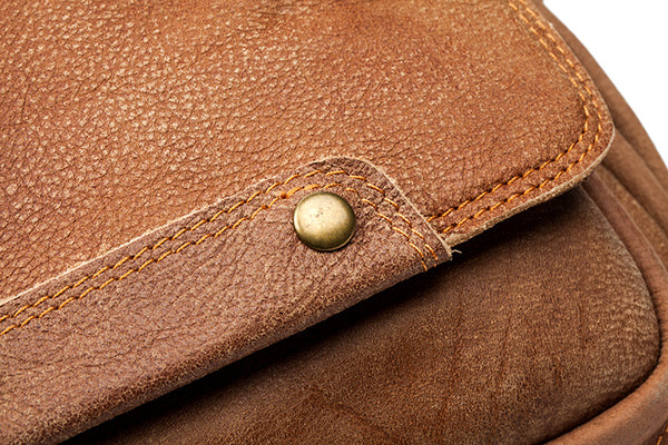 Cool Womens Brown Genuine Leather Backpack Purse Small Rucksack Bags For Women Latest