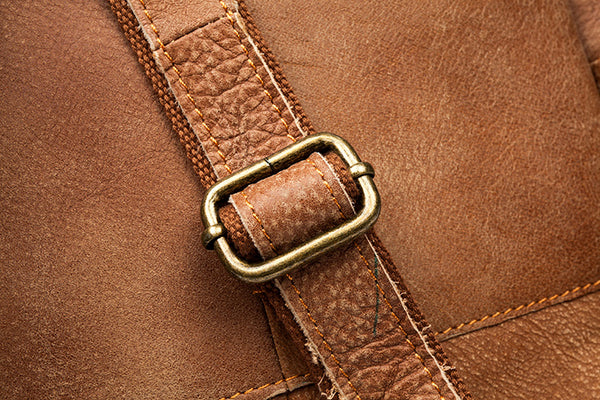 Cool Womens Brown Genuine Leather Backpack Purse Small Rucksack Bags For Women Nice