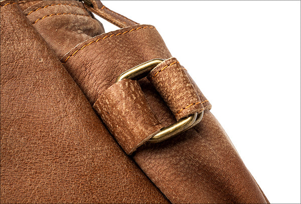 Cool Womens Brown Genuine Leather Backpack Purse Small Rucksack Bags For Women Quality