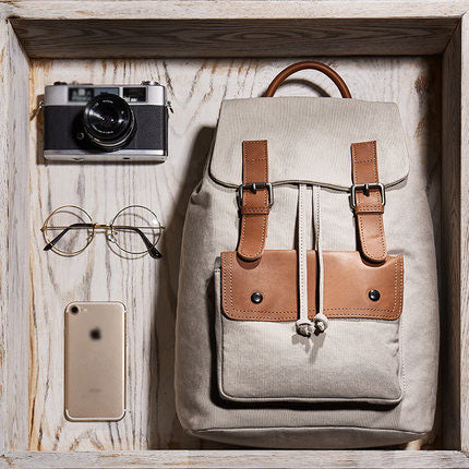 Cool Womens Canvas And Leather Laptop Backpack Purse School Rucksack Bags for Ladies Beautiful