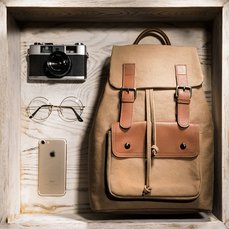 Cool Womens Canvas And Leather Laptop Backpack Purse School Rucksack Bags for Ladies Best