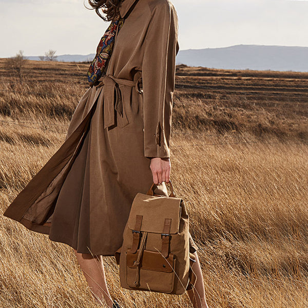 Cool Womens Canvas And Leather Laptop Backpack Purse School Rucksack Bags for Ladies Cool