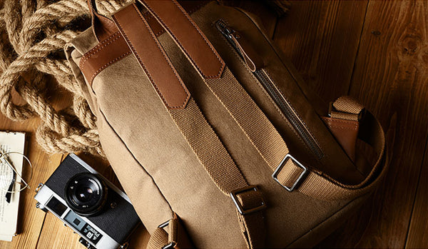 Cool Womens Canvas And Leather Laptop Backpack Purse School Rucksack Bags for Ladies Fashion