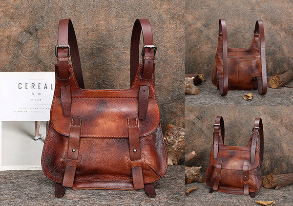Cool Womens Genuine Leather Backpack Purse Backpacks for Women Handmade