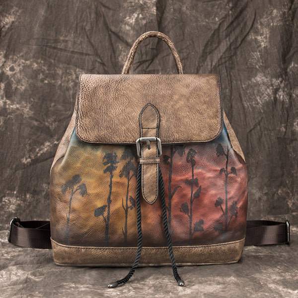 Cool Womens Genuine Leather Backpack Purse Small Rucksack for Women Best