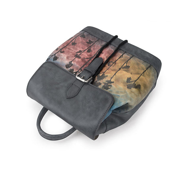 Cool Womens Genuine Leather Backpack Purse Small Rucksack for Women Designer