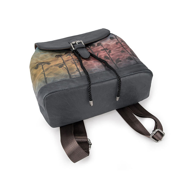 Cool Womens Genuine Leather Backpack Purse Small Rucksack for Women Details