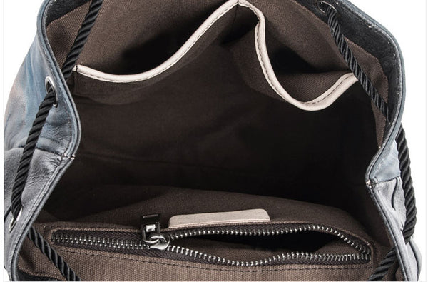 Cool Womens Genuine Leather Backpack Purse Small Rucksack for Women Inside