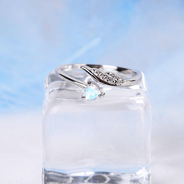 Couple Jewelry Moonstone Ring Silver Engage Ring Men Women charming