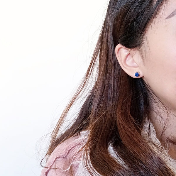 Crystal Druse Drusy Stud Earrings Silver Jewelry Accessories Women wear