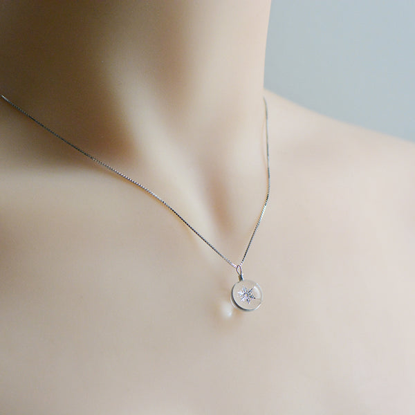 Crystal Pendant Necklace Silver Unique Handmade Jewelry Women adorable