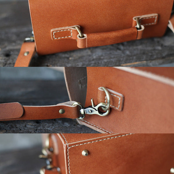 Cube Bag Womens Brown Leather Satchel Bag Handbags Crossbody Bags Designer