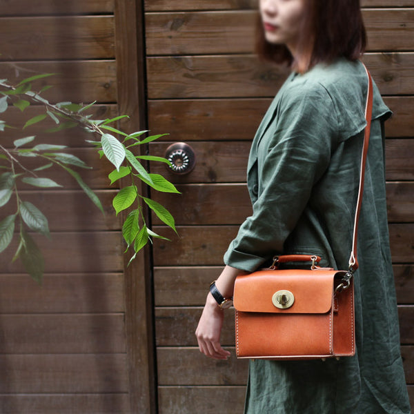 Cube Bag Womens Brown Leather Satchel Bag Handbags Crossbody Bags best