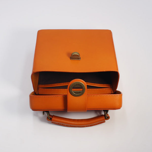 Cube Bag Womens Leather Crossbody Bags Shoulder Bag for Women Brown