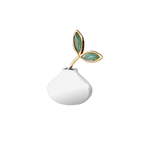 Cute Aventurine Silver Brooch gemstone jewelry