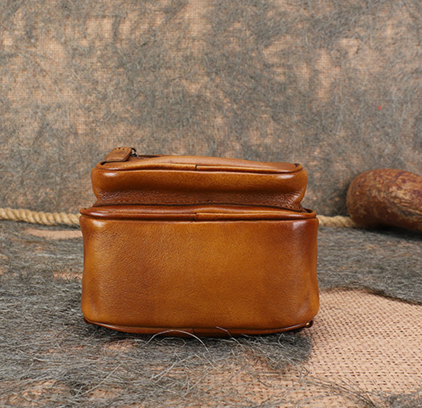 Cute Brown Leather Womens Backpack Mini Rucksack For Women Genuine Leather