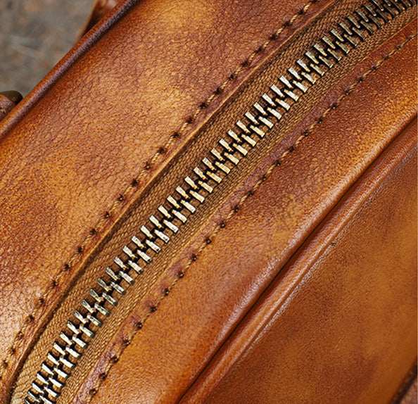 Cute Brown Leather Womens Backpack Mini Rucksack For Women Stylish