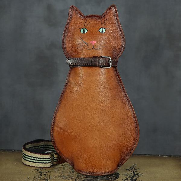 Cute Cat Shaped Chest Sling Bag Cross Shoulder Bag For Women Badass