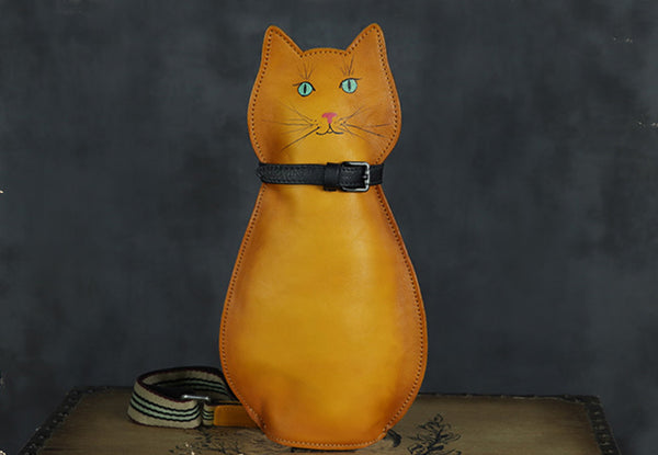 Cute Cat Shaped Chest Sling Bag Cross Shoulder Bag For Women Cool