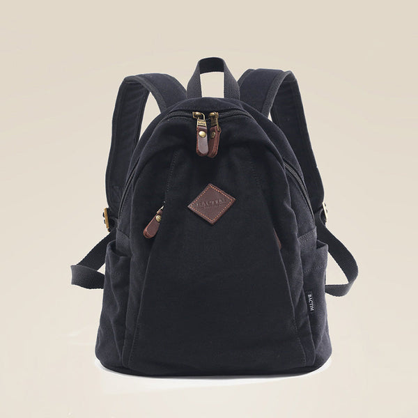 Cute Ladies Black Backpack Canvas Rucksack Purse For Women Black