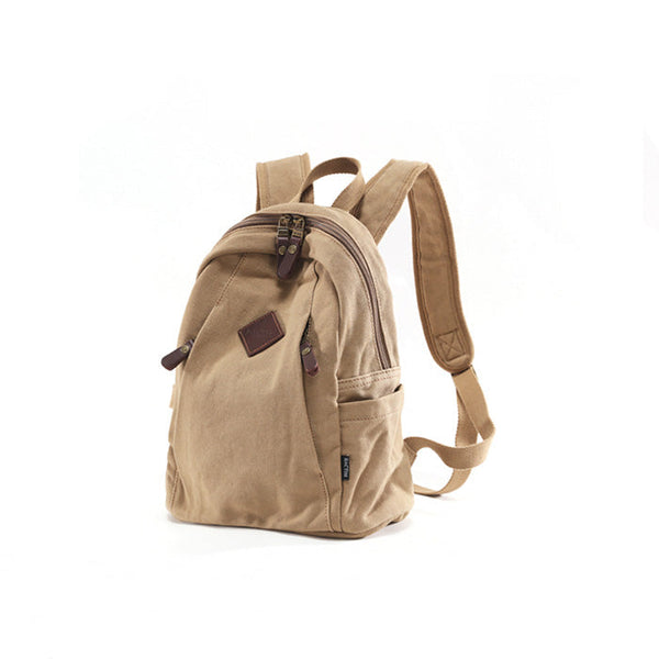 Cute Ladies Black Backpack Canvas Rucksack Purse For Women Brown