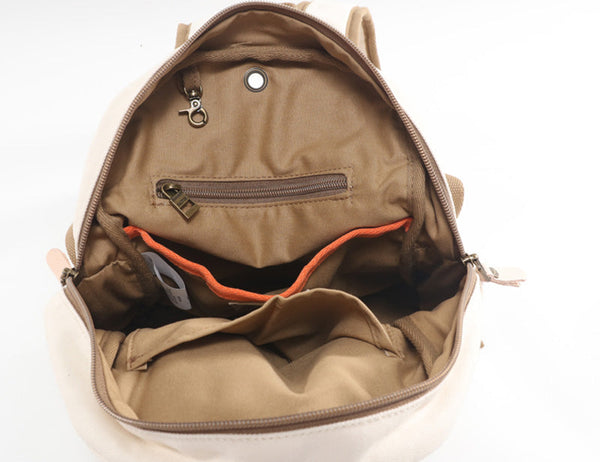 Cute Ladies Black Backpack Canvas Rucksack Purse For Women Inside