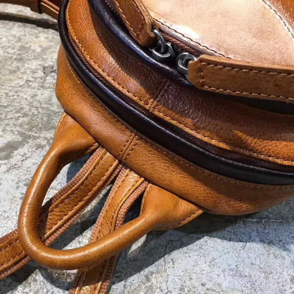 Cute Ladies Genuine Leather Backpack Purse Small Leather Rucksack for Women Details