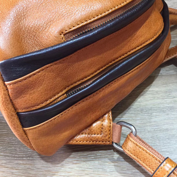 Cute Ladies Genuine Leather Backpack Purse Small Leather Rucksack for Women Durable