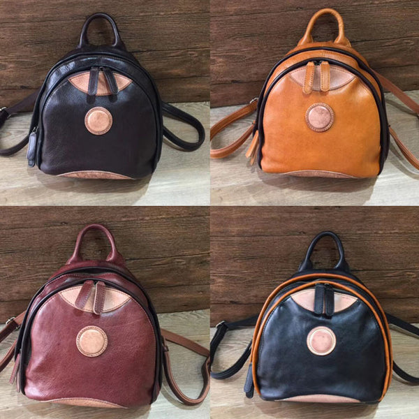 Cute Ladies Genuine Leather Backpack Purse Small Leather Rucksack for Women Online