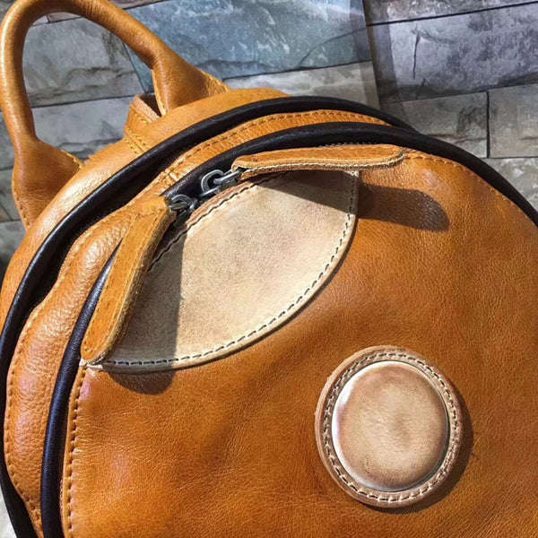 Cute Ladies Genuine Leather Backpack Purse Small Leather Rucksack for Women Quality