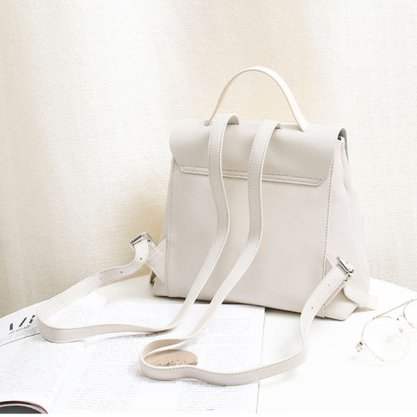 Cute Ladies Leather Flap Backpack Bag Purse Small Rucksack  for Women Funky