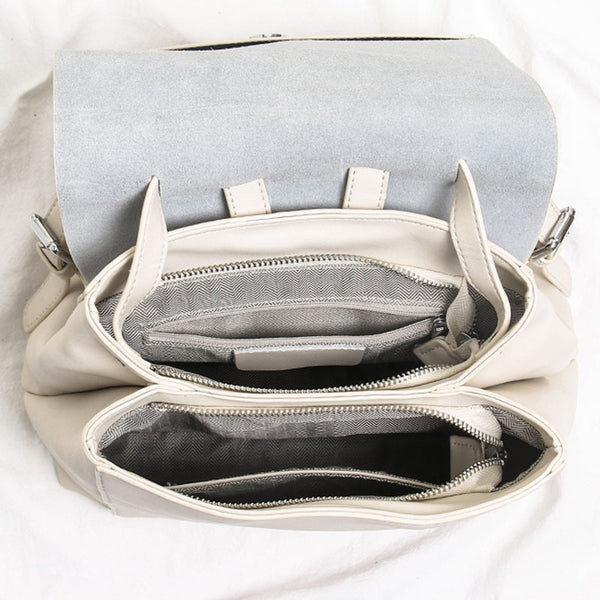 Cute Ladies Leather Flap Backpack Bag Purse Small Rucksack  for Women Inside
