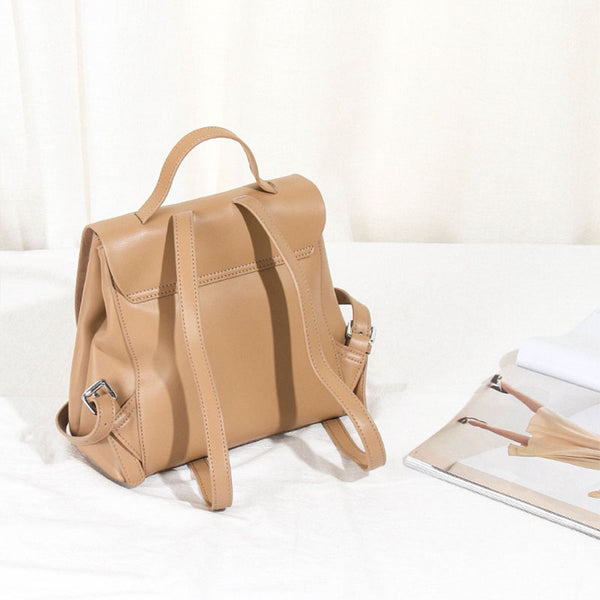Cute Ladies Leather Flap Backpack Bag Purse Small Rucksack  for Women Latest