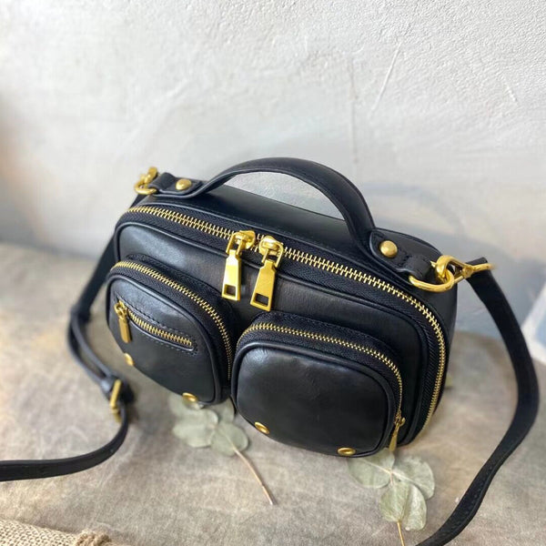 Womens Vintage Leather Side Bag Purse Cross Shoulder Bag