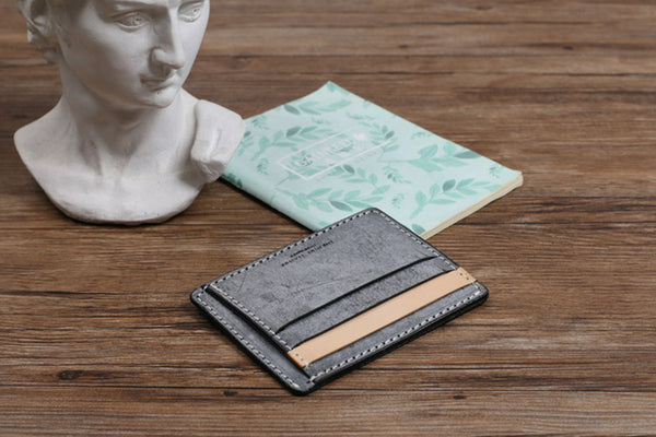 Cute Ladies Small Leather Card Holder Wallet Slim Wallets for Women Genuine Leather